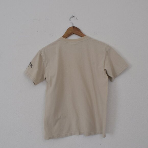 Vintage 00s Beige Scop Neck Tee - Perridise Valley Brand, Potato Festival - Picture 3 of 9